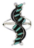 Southwest Turquoise Needlepoint Genuine Silver Ring Size 6-1/4 YX34089
