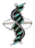 Turquoise And Silver Needlepoint Ring Size 8-1/4 YX34124