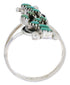 Turquoise And Silver Needlepoint Ring Size 8-1/4 YX34124