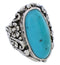 Flower Genuine Silver Turquoise Jewelry Ring Size 6-1/4 YX34267