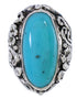 Flower Genuine Silver Turquoise Jewelry Ring Size 6-1/4 YX34267
