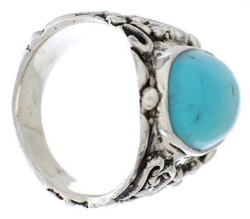 Flower Genuine Silver Turquoise Jewelry Ring Size 6-1/4 YX34267