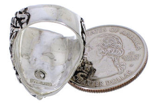 Flower Genuine Silver Turquoise Jewelry Ring Size 6-1/4 YX34267