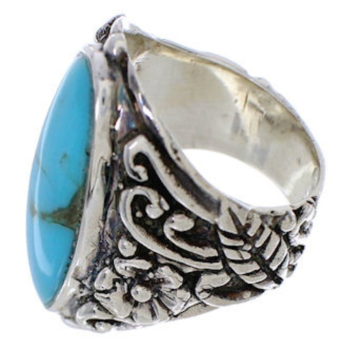 Turquoise Southwest Silver Flower Ring Size 5 YX34283
