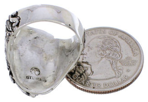 Turquoise Southwest Silver Flower Ring Size 5 YX34283