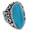 Sterling Silver Flower Turquoise Southwest Ring Size 7-3/4 YX34284