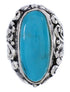 Turquoise Southwest Flower Silver Jewelry Ring Size 5-3/4 YX34295
