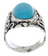 Sterling Silver Flower Turquoise Southwest Ring Size 7-3/4 YX34284