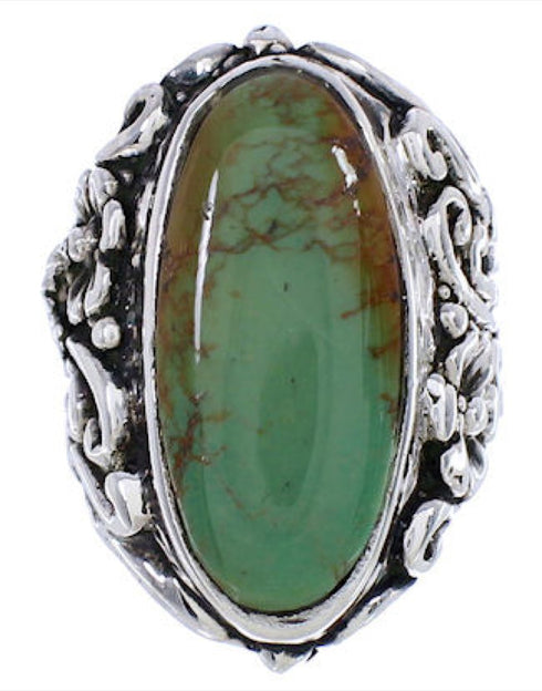 Authentic Silver Flower Turquoise Southwest Ring Size 5-3/4 YX34392