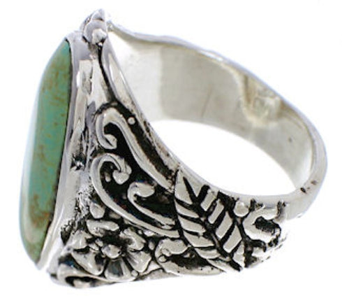 Turquoise Sterling Silver Flower Jewelry Ring Size 5-1/4 YX34576
