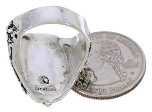 Turquoise Sterling Silver Flower Jewelry Ring Size 5-1/4 YX34576