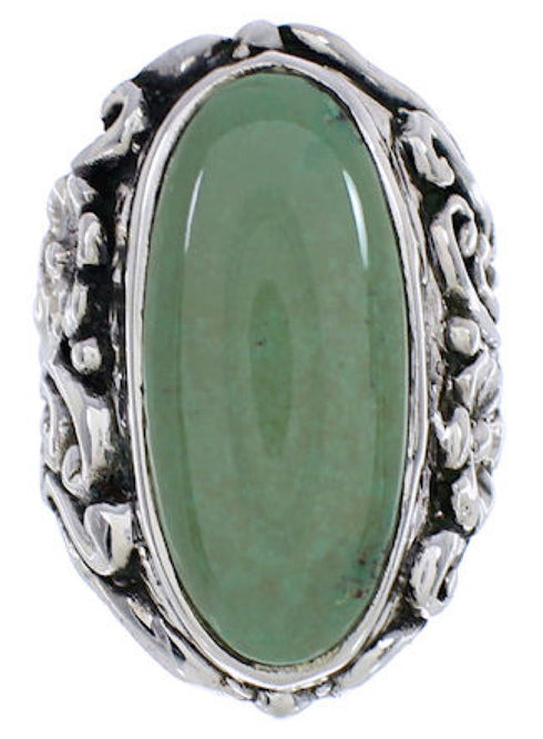 Flower Silver Jewelry Turquoise Ring Size 4-3/4 YX34451