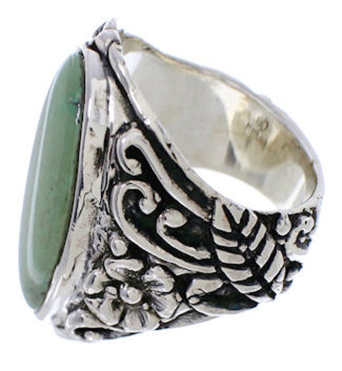 Flower Silver Jewelry Turquoise Ring Size 4-3/4 YX34451