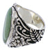 Flower Silver Jewelry Turquoise Ring Size 4-3/4 YX34451