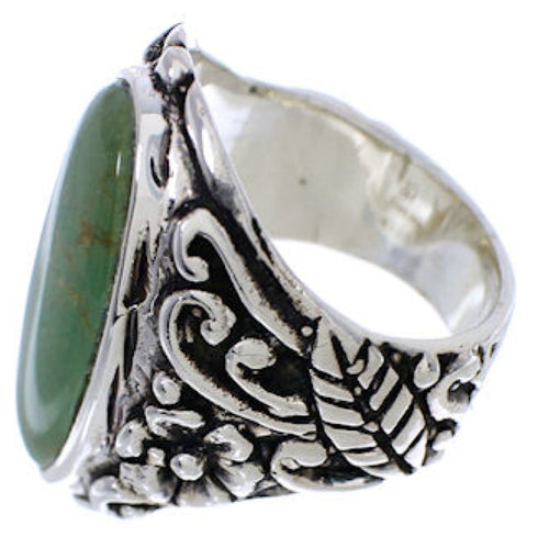Genuine Sterling Silver Flower Turquoise Ring Size 4-3/4 YX34920