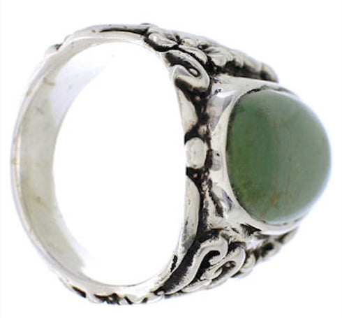 Genuine Sterling Silver Flower Turquoise Ring Size 4-3/4 YX34920