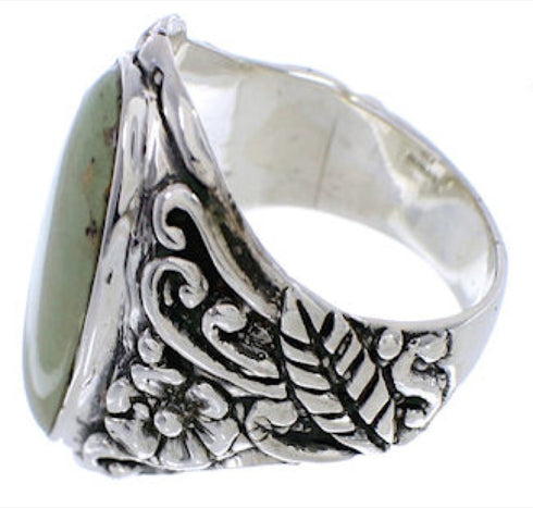 Authentic Silver Flower Jewelry Turquoise Ring Size 7-1/2 YX34470