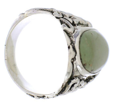 Sterling Silver Flower Jewelry Turquoise Ring Size 8-1/2 YX34563