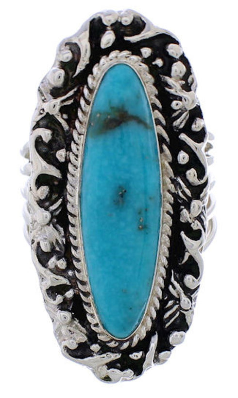 Silver Turquoise Southwest Ring Size 4-3/4 UX34450