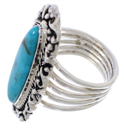 Silver Turquoise Southwest Ring Size 4-3/4 UX34450