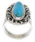 Southwest Sterling Silver Turquoise Ring Size 5-3/4 UX34477