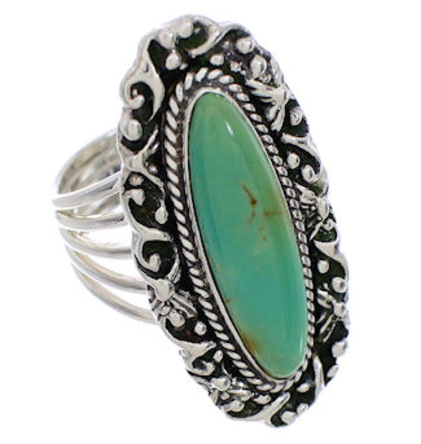 Sterling Silver Jewelry Turquoise Ring Size 7-1/2 UX34505