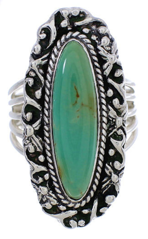 Sterling Silver Jewelry Turquoise Ring Size 7-1/2 UX34505