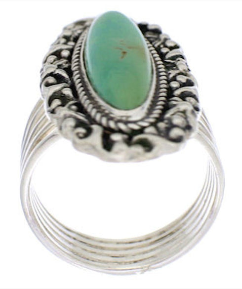 Sterling Silver Jewelry Turquoise Ring Size 7-1/2 UX34505
