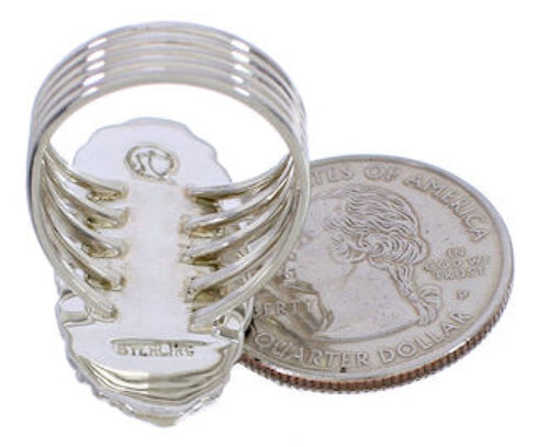 Sterling Silver Jewelry Turquoise Ring Size 7-1/2 UX34505