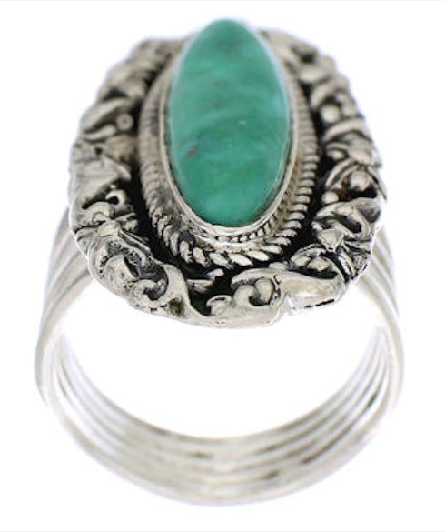 Authentic Sterling Silver And Turquoise Ring Size 5-1/2 UX34515
