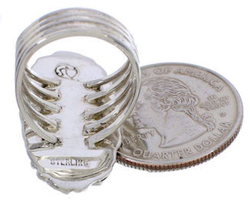 Authentic Sterling Silver And Turquoise Ring Size 5-1/2 UX34515