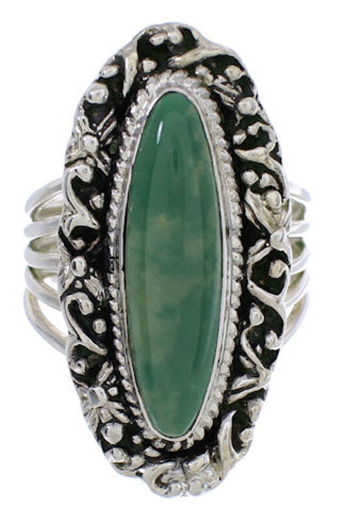 Genuine Sterling Silver Jewelry Turquoise Ring Size 7-3/4 UX34523