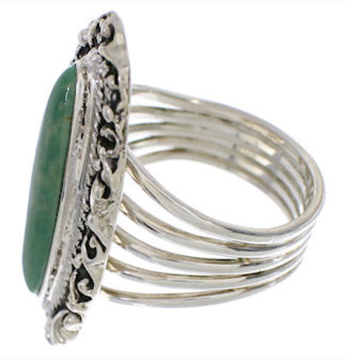 Genuine Sterling Silver Jewelry Turquoise Ring Size 7-3/4 UX34523