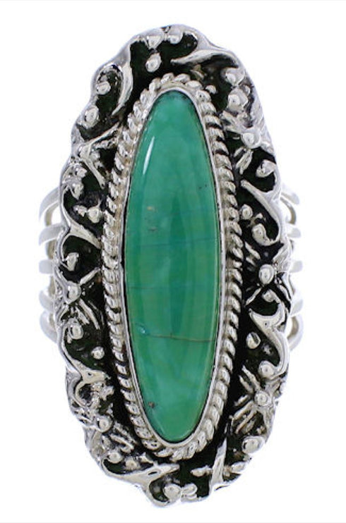 Silver And Turquoise Southwest Ring Size 5-1/2 UX34547