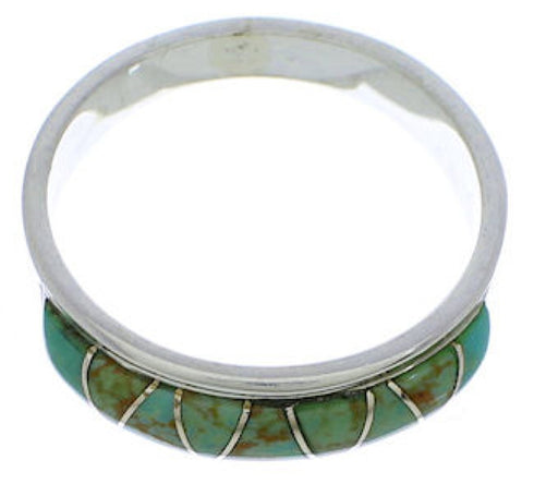 Authentic Sterling Silver Turquoise Inlay Ring Size 6-1/4 UX36882
