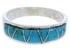 Sterling Silver Turquoise Inlay Southwest Ring Size 6-3/4 UX36913