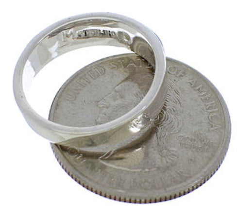 Sterling Silver Turquoise Inlay Southwest Ring Size 6-3/4 UX36913