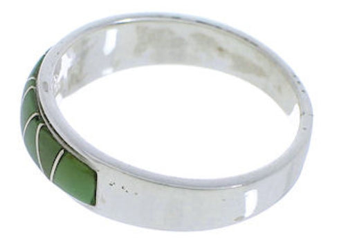 Silver And Turquoise Inlay Jewelry Ring Size 5-3/4 UX37021