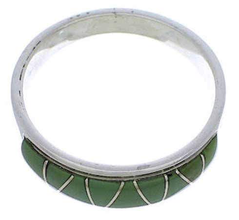 Silver And Turquoise Inlay Jewelry Ring Size 5-3/4 UX37021