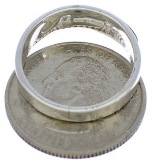 Silver And Turquoise Inlay Jewelry Ring Size 5-3/4 UX37021