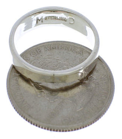 Authentic Sterling Silver Turquoise Inlay Ring Size 4-3/4 UX37093