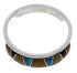 Sterling Silver Southwest Multicolor Inlay Ring Size 5-3/4 UX37294
