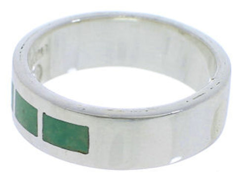 Southwest Sterling Silver Turquoise Inlay Ring Size 5-1/2 UX37486