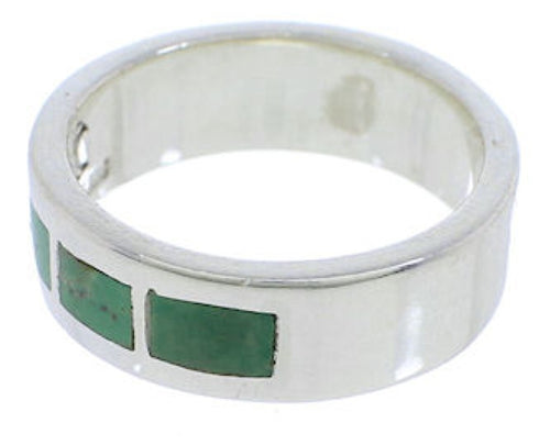 Genuine Sterling Silver Turquoise Inlay Ring Size 5-1/2 UX37524