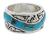 Turquoise Inlay Water Wave Sterling Silver Ring Size 5-1/4 EX40787