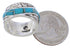 Turquoise Inlay Water Wave Sterling Silver Ring Size 5-1/4 EX40787