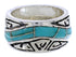 Turquoise Water Wave Sterling Silver Ring Size 6-1/4 EX40796
