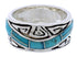 Southwest Water Wave Turquoise Inlay Ring Size 5-1/4 EX40807