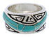 Turquoise Water Wave Southwest Silver Ring Size 4-3/4 QX86987