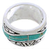 Southwest Sterling Silver Turquoise Water Wave Ring Size 6-3/4 QX86943